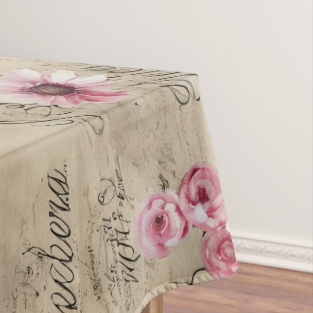 A French Ephemera Design Series 20 Tablecloth (In Situ)