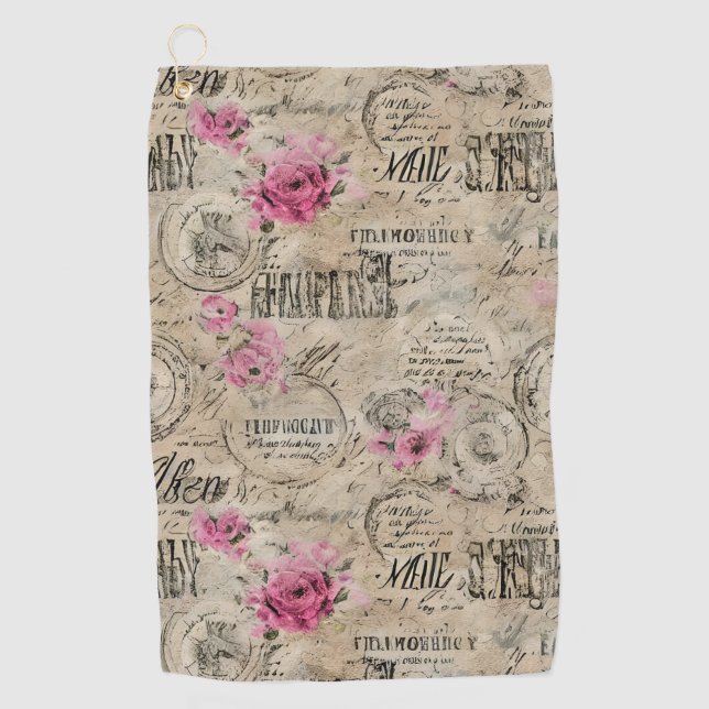 A French Ephemera Design Series 24 Golf Towel (Front)