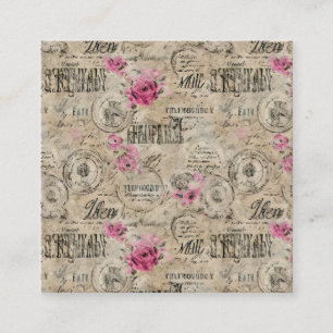 A French Ephemera Design Series 24 Square Business Card