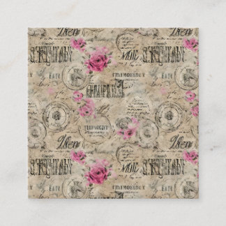 A French Ephemera Design Series 24 Square Business Card