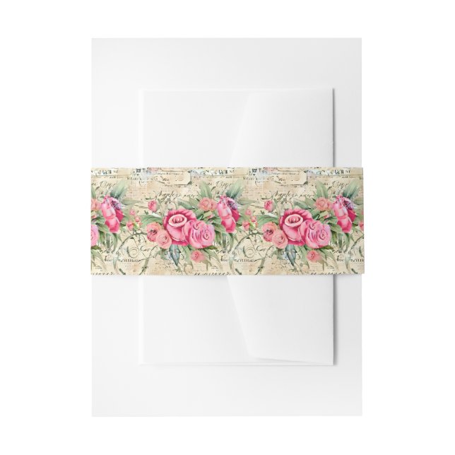 A French Ephemera Design Series 26 Invitation Belly Band (Front Example)