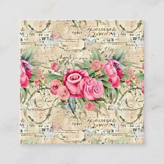 A French Ephemera Design Series 26 Square Business Card (Front)