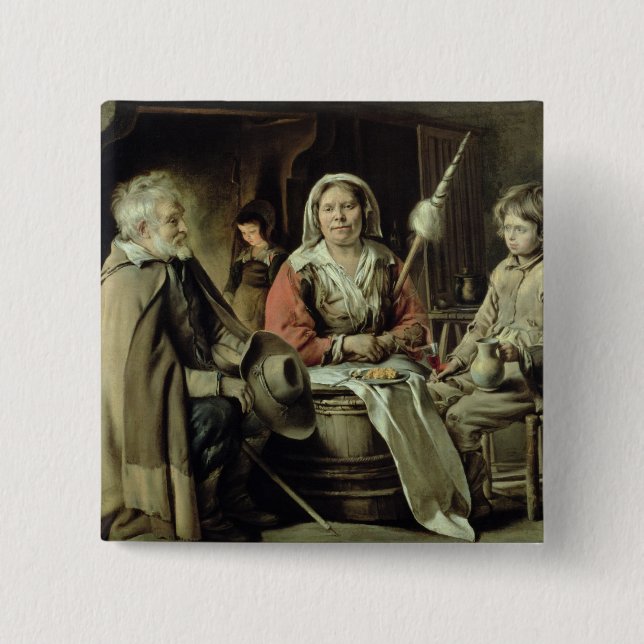 A French Interior, c.1645 15 Cm Square Badge (Front)
