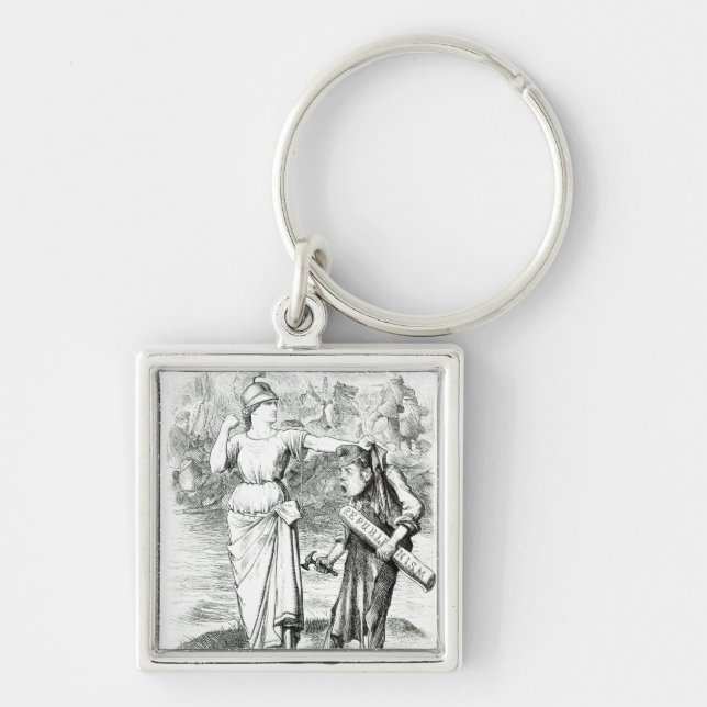 A French Lesson', cartoon from 'Punch' Key Ring (Front)