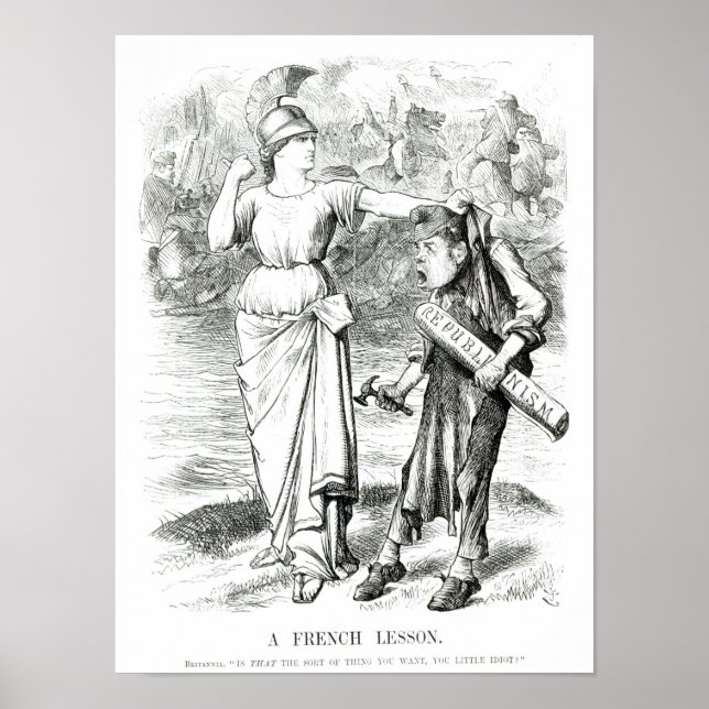 A French Lesson', cartoon from 'Punch' Poster (Front)