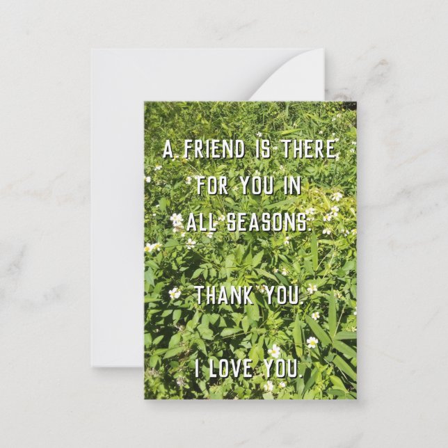 A Friend for All Seasons Flat Note Card (Front)