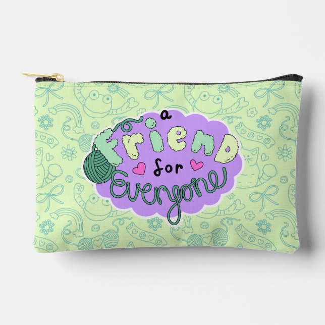 "A Friend for Everyone" Green Pouch (Front)