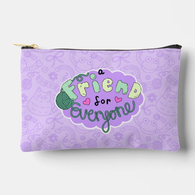 "A Friend for Everyone" Lavender pouch (Front)