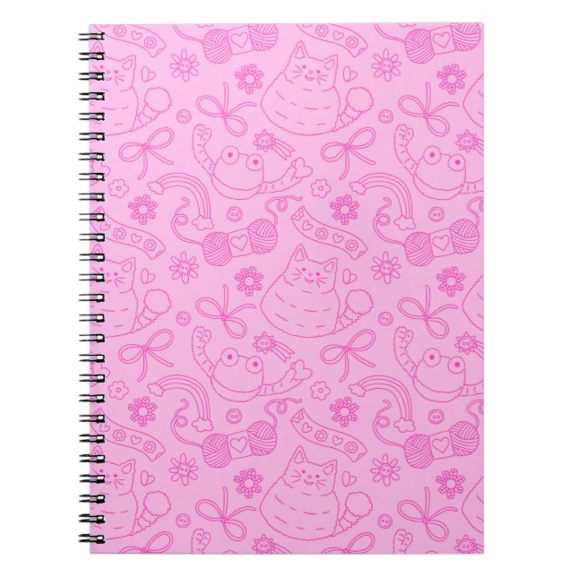 "A Friend for Everyone" Pattern Notebook Pink (Front)