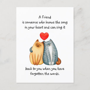 A Friend Friendship Love Quote Cute Cats Mug Postcard