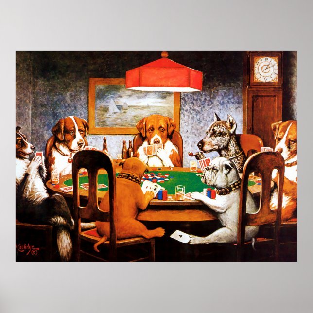 A Friend in Need C M Coolidge Dogs Playing Poker Poster (Front)