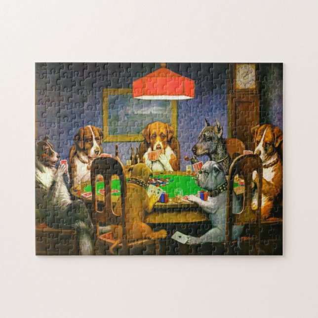 A Friend in Need Dogs Playing Poker 1903 Jigsaw Puzzle (Horizontal)