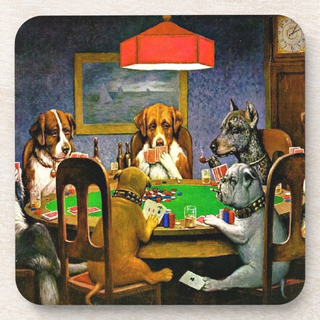 A Friend in Need, Dogs Playing Poker, Coaster (Front)