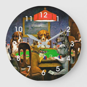 A Friend in Need, Dogs Playing Poker, Large Clock