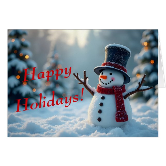 "A friend is a gift" snowman holiday card (Front Horizontal)
