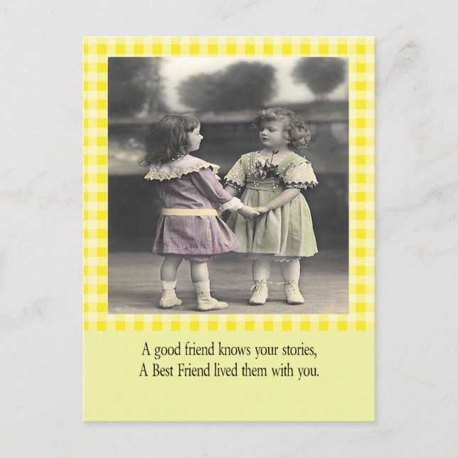 A Friend Knows Your Stories Postcard (Front)