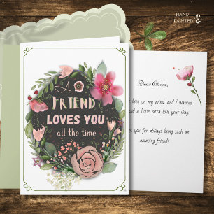 A Friend Loves You All The Time Watercolor Card
