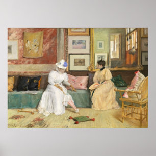 A Friendly Call, 1895 (oil on canvas) Poster