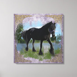 A Friesian Beauty - Wrapped Canvas