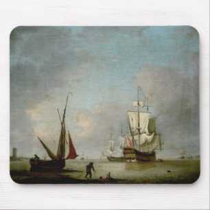 A Frigate in Calm Water Mouse Mat