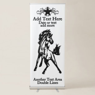 A Frisky Horse Star and Custom Text Areas Retractable Banner