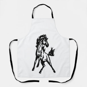 A Frisky Jumping Horse in the Wild Apron