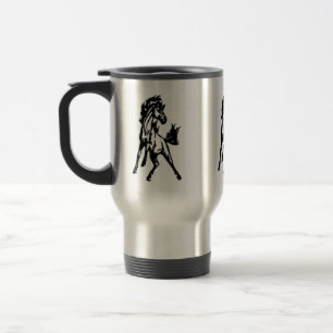 A Frisky Jumping Horse in the Wild Travel Mug