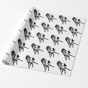 A Frisky Jumping Horse in the Wild Wrapping Paper