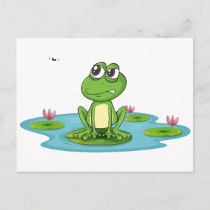 a frog and a water postcard