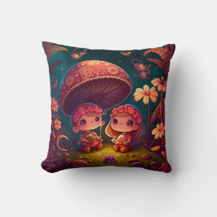 A frog and his company playing around throw pillo cushion