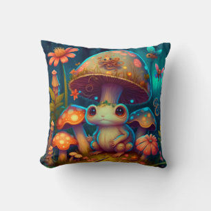 A frog and his company playing around throw pillo cushion