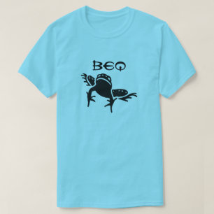 A frog and Kurdish word for frog Beq, blue T-Shirt