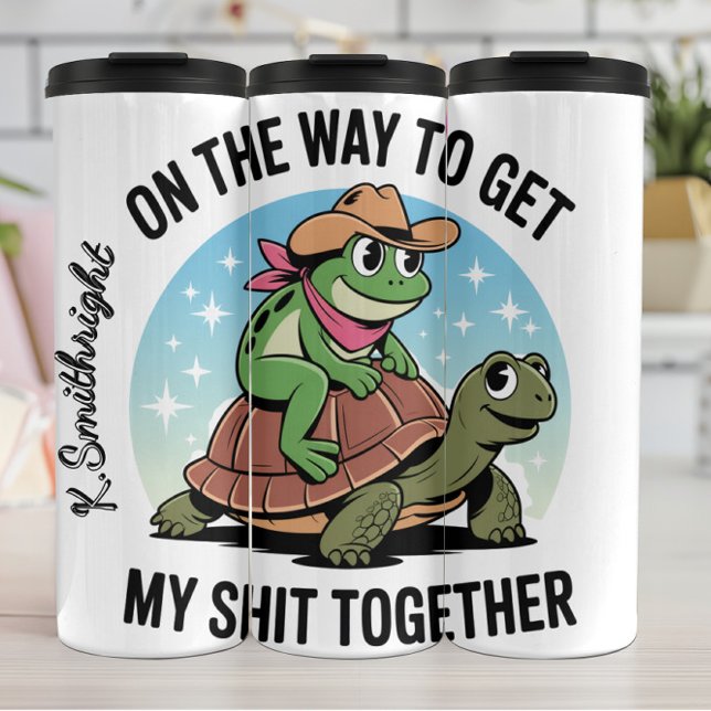 A Frog and Turtle with Humour Thermal Tumbler (Creator Uploaded)