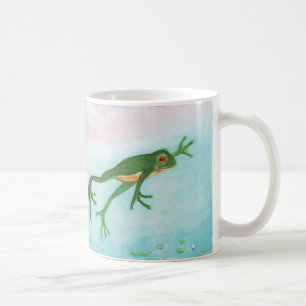 A Frog Jumps Into The Pond Illustration  Coffee Mug