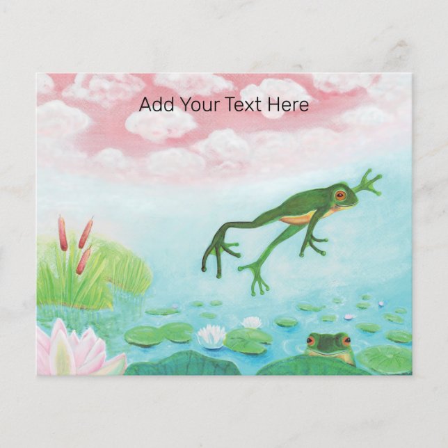 A Frog Jumps Into The Pond Illustration Custom  Flyer (Front)