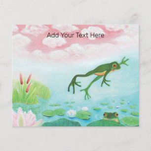 A Frog Jumps Into The Pond Illustration Custom  Flyer