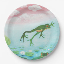 A Frog Jumps Into The Pond Illustration  