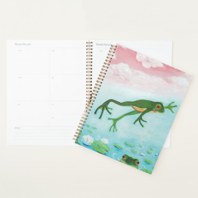 A Frog Jumps Into The Pond Illustration Planner (Display)