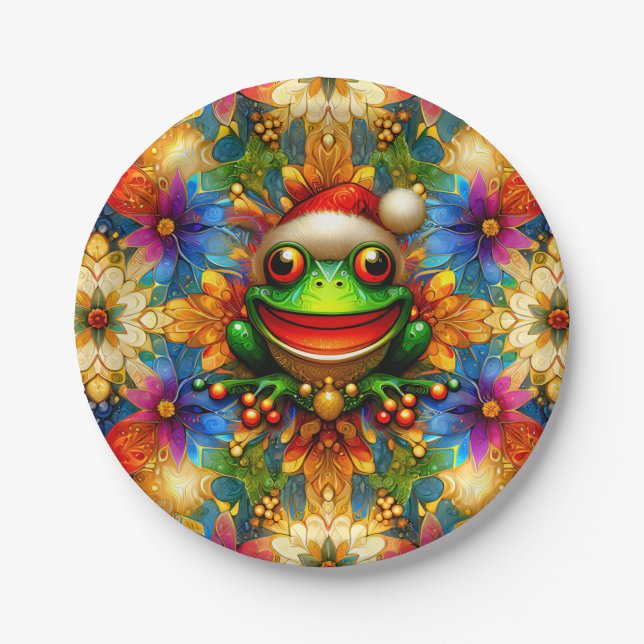 A FROG'S CHRISTMAS ~ Cute ~ Paper Plate (Front)