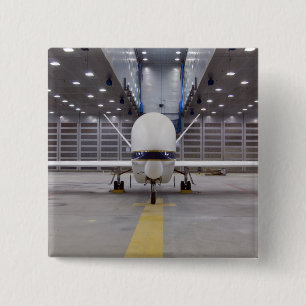 A front view of a Global Hawk unmanned aircraft 15 Cm Square Badge