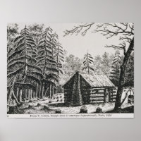 A frontier cabin, from 'The Pageant of America