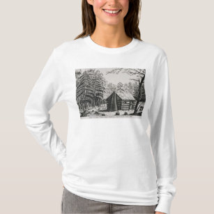 A frontier cabin, from 'The Pageant of America T-Shirt