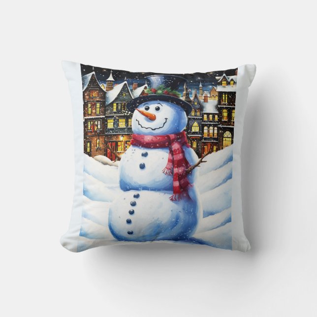 A FROSTY CHRISTMAS EVE CUSHION (Front)