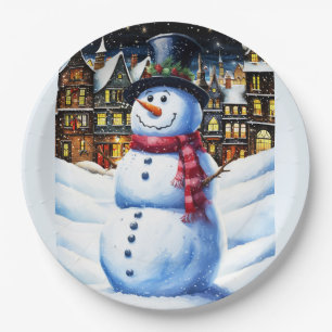A FROSTY CHRISTMAS EVE PAPER PLATE