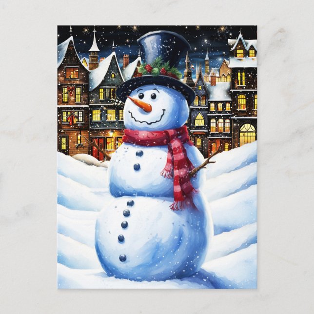 A FROSTY CHRISTMAS EVE POSTCARD (Front)