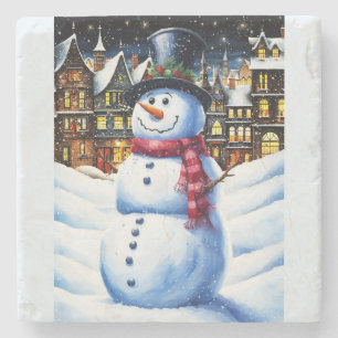 A FROSTY CHRISTMAS EVE STONE COASTER