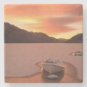 A Frozen Loch Ruthven, Uk Stone Coaster