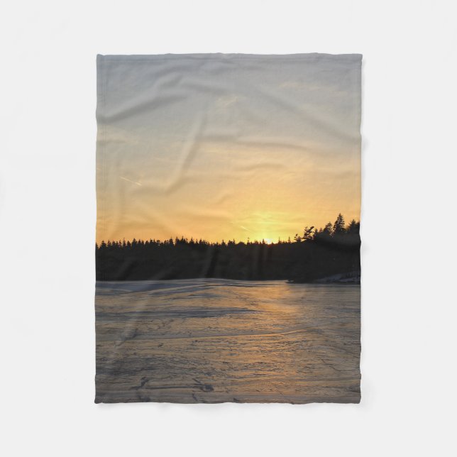 A Frozen Sunset Fleece Blanket (Front)