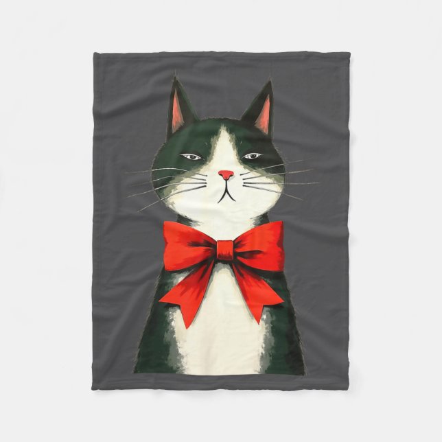 A Frumpy Holiday Cat Fun Design  Fleece Blanket (Front)