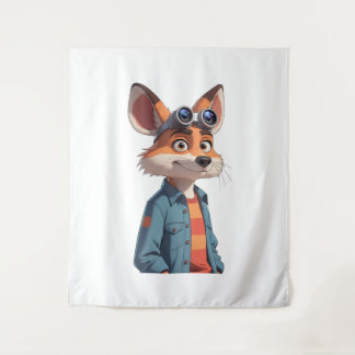 a full-body character in the cartoon animation. tapestry